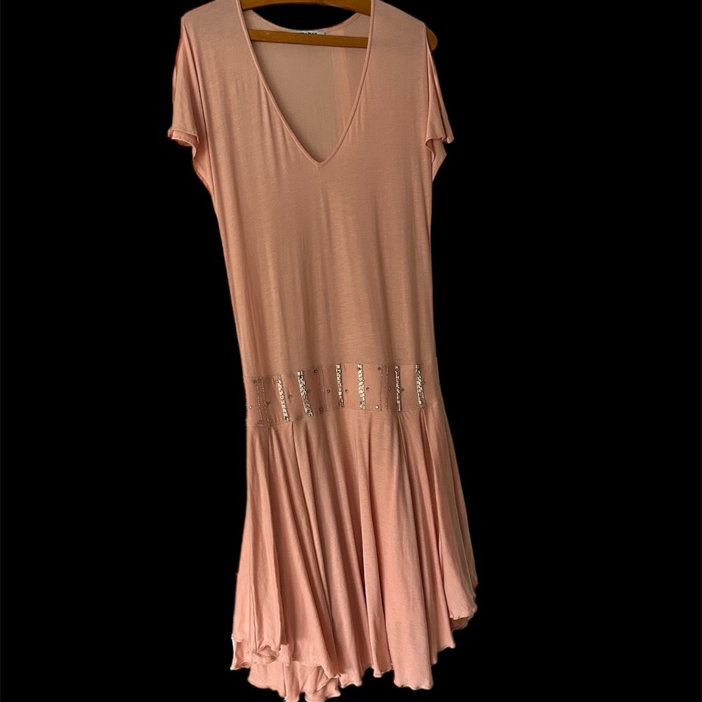 How & Wen Fairy Party Dress Peach Flirty Skirt